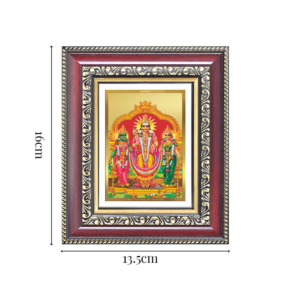 Diviniti 24K Gold Plated Murugan Velli (Classic) Divine Table Top Frame for Home Mandir & Office Decor | Luxury Spiritual Gift