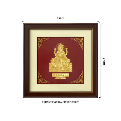Lakshmi Ji | Divine Blessings and Prosperity Gold on Gold Wall Hanging Frame in 24K Gold Plated Foil