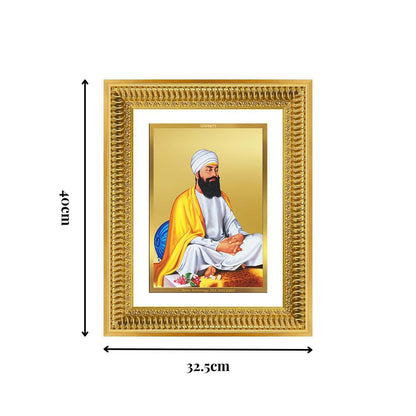 Diviniti 24K Gold Plated Guru Tegh Bahadur Sahib Ji (Classic) Sacred Sikh Wall Frame for Home Decor & Office Ambiance | Premium Spiritual Gift