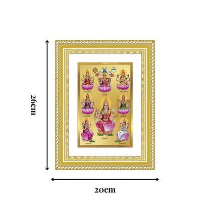 Diviniti 24K Gold Plated Ashtalakshmi Divine Wall Frame for Home Mandir & Office Decor | Luxury Spiritual Gift