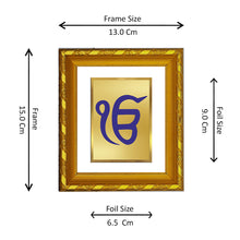 Load image into Gallery viewer, DIVINITI 24K Gold Plated Ik Onkar Photo Frame For Home Decor, TableTop, Prayer (15.0 X 13.0 CM)