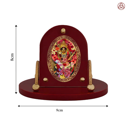 Katyayani Mata | Divine Durga Avatar 24K Gold Plated Photo Frame for Car Dashboard, Home Décor & Tabletop | Blessings of Strength, Courage & Protection