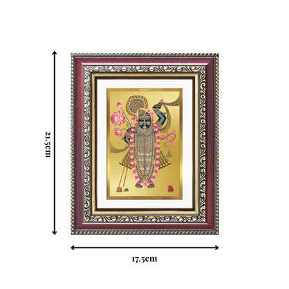 Diviniti 24K Gold Plated Shrinath Ji (Classic) Divine Wall and Table Top Frame for Home Mandir & Office Decor | Luxury Spiritual Gift