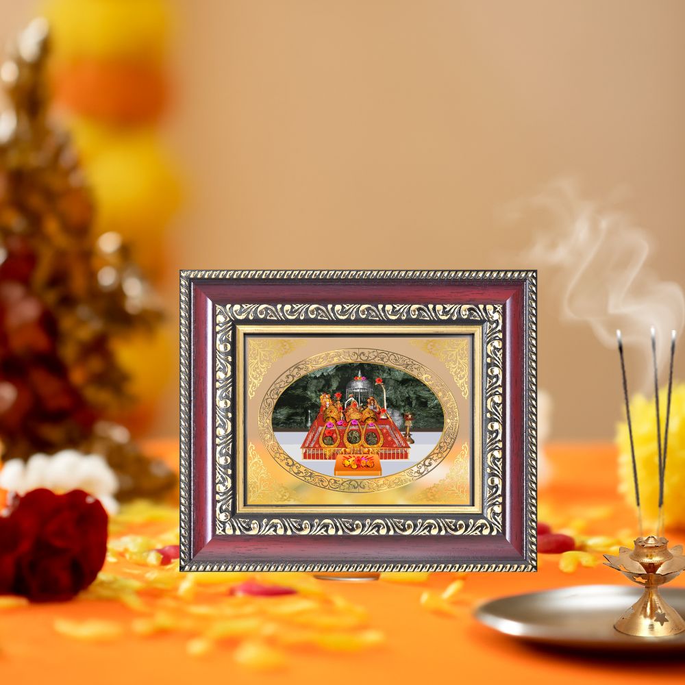 Mata Ka Darbaar Divine Durga Darshan Sacred Navratri Blessings Royal Tabletop Frame in 24K Gold Plated Foil