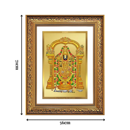 Diviniti 24K Gold Plated Tirupati Balaji Divine Wall Frame for Home Mandir & Office Decor | Luxury Spiritual Gift
