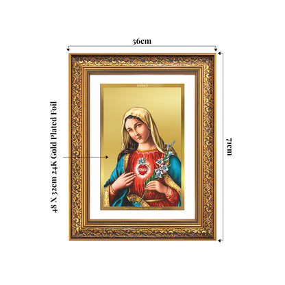 Mother Mary | Blessed Virgin Wall Mount Photo Frame in 24K Gold Plated Foil