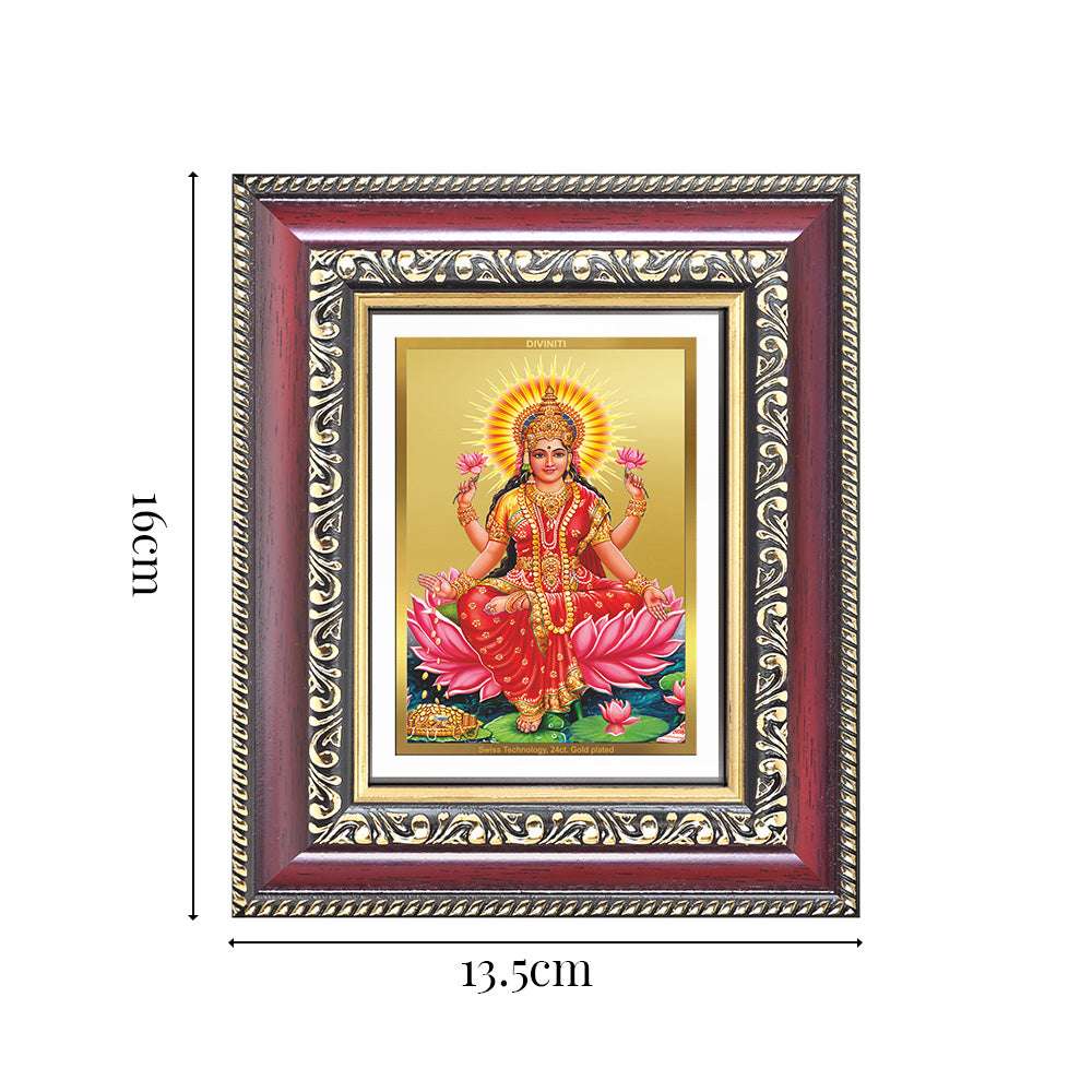 Diviniti 24K Gold Plated Lakshmi (Classic) Divine Table Top Frame for Home Mandir & Office Decor | Luxury Spiritual Gift
