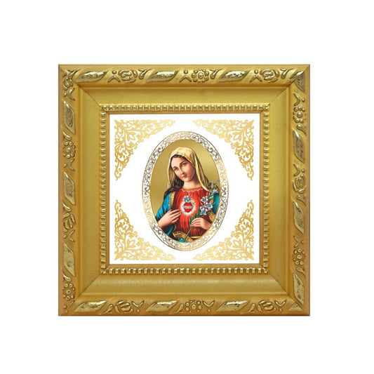 Mother Mary | Divine Holy Mother Royal Tabletop Photo Frame in 24K Gold Plated Foil