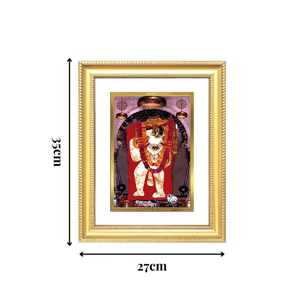 Diviniti 24K Gold Plated Mehndipur Balaji (Classic) Divine Wall Frame for Home Mandir & Office Decor | Luxury Spiritual Gift
