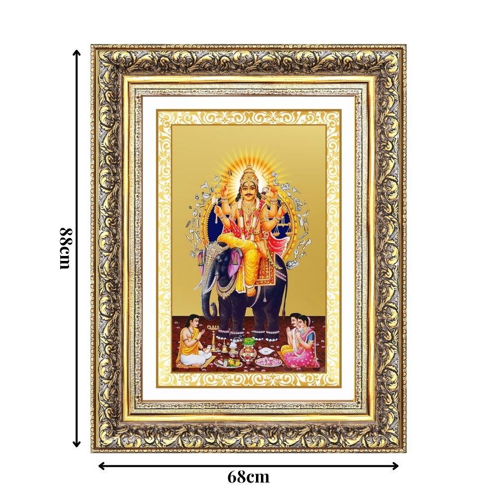 Diviniti 24K Gold Plated Vishvakarma (Classic) Divine Wall Frame for Home Mandir & Office Decor | Luxury Spiritual Gift