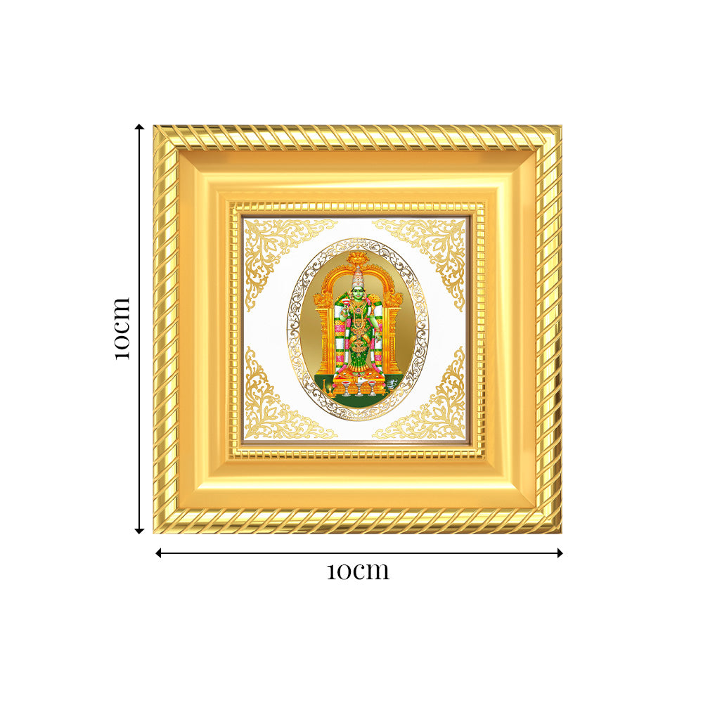 Goddess Meenakshi | Divine Goddess Royal Tabletop Photo Frame in 24K Gold Plated Foil