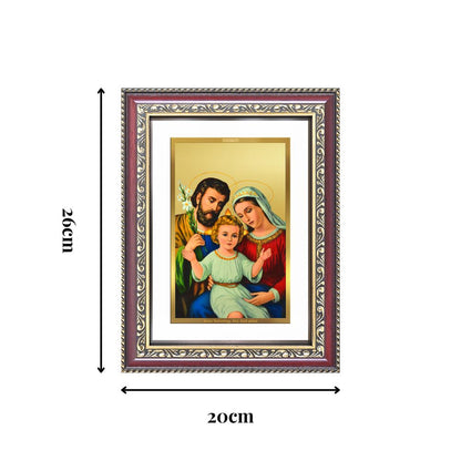Diviniti 24K Gold Plated Holy Family (Classic) Divine Wall Frame for Home Mandir & Office Decor | Luxury Spiritual Gift