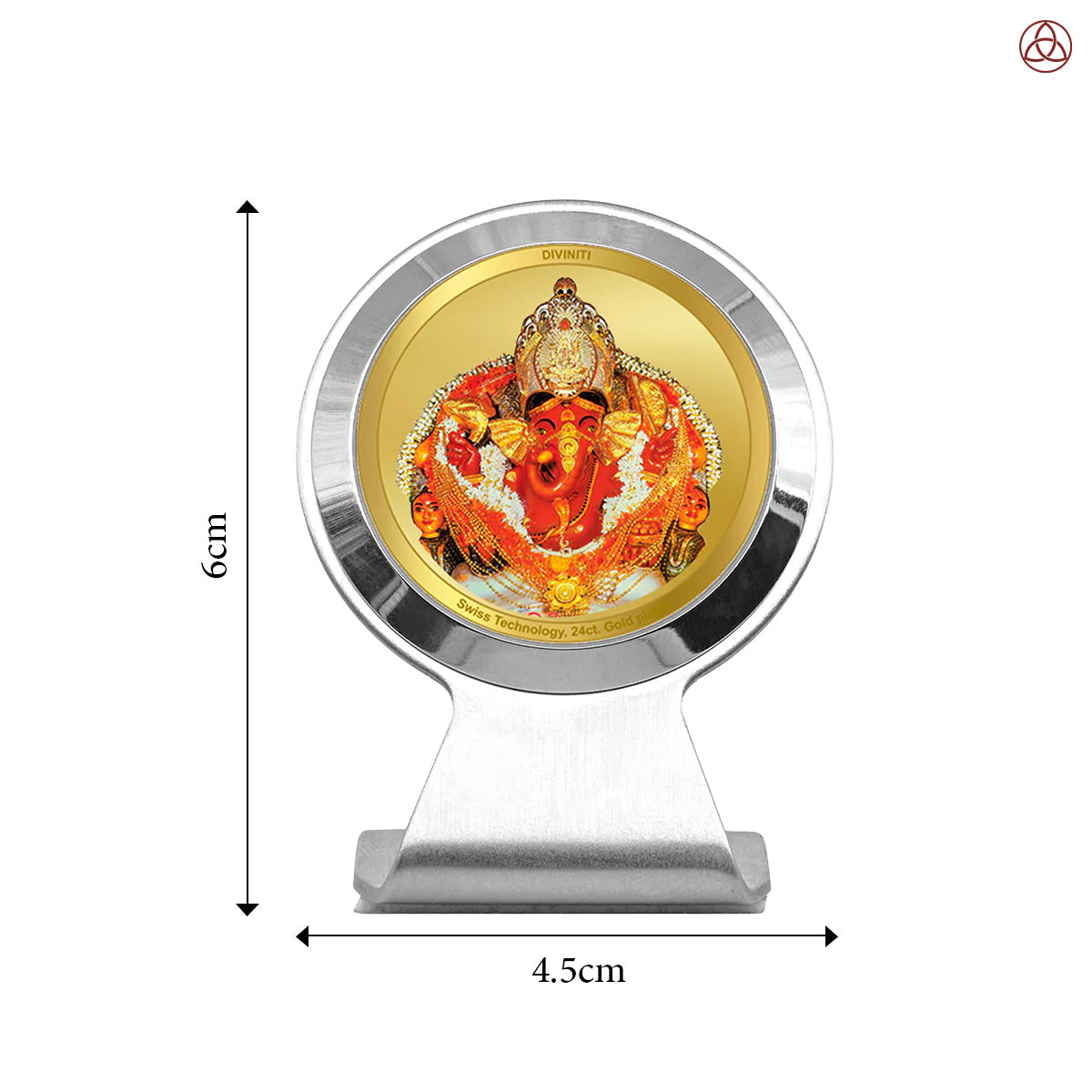 Lord Siddhivinayak | Giver of Auspicious Beginnings & Fulfilled Wishes Car Dashboard Frame in 24K Gold Plated Foil