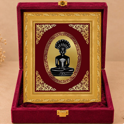 24K Gold-Plated Parshwanath Ji BG Frame | Premium Gift Box | 16 X 13.5 CM