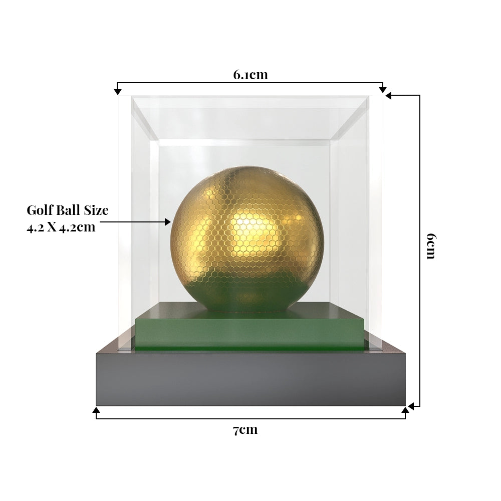 Crystal Cube Golf Trophy Elegant Golden Ball Award for Players, Souvenirs, and Recognition Events