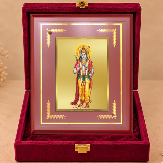 24K Gold-Plated Ram Ji MDF Frame | Premium Gift Box | 22 X 18 CM