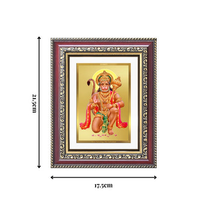 Diviniti 24K Gold Plated Ashirwad Hanuman (Classic) Divine Wall and Table Top Frame for Home Mandir & Office Decor | Luxury Spiritual Gift