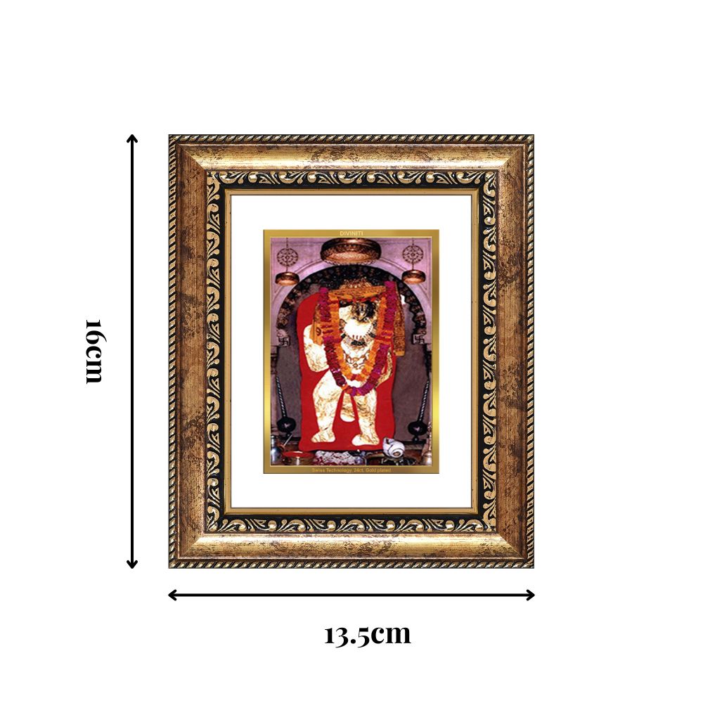 Diviniti 24K Gold Plated Mehndipur Balaji Divine Table Top Frame for Home Mandir & Office Decor | Luxury Spiritual Gift