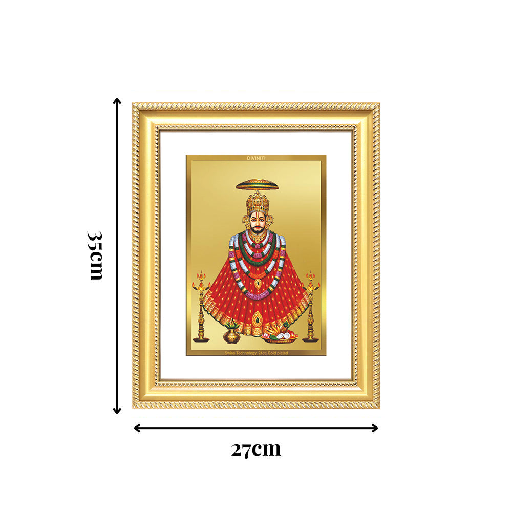 Diviniti 24K Gold Plated Khatu Shyam (Classic) Divine Wall Frame for Home Mandir & Office Decor | Luxury Spiritual Gift