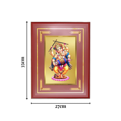 Diviniti 24K Gold Plated Dancing Ganesha Blessing Tabletop Photo Frame | Joy, Success & Divine Grace