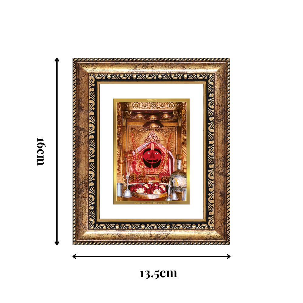 Diviniti 24K Gold Plated Salasar Balaji Divine Table Top Frame for Home Mandir & Office Decor | Luxury Spiritual Gift