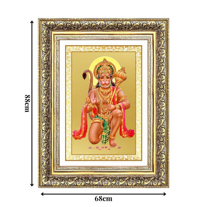 Diviniti 24K Gold Plated Hanuman With Blessings (Classic) Divine Wall Frame for Home Mandir & Office Decor | Luxury Spiritual Gift