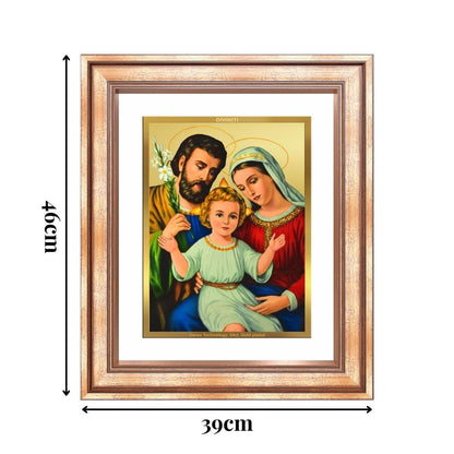 Diviniti 24K Gold Plated Holy Family (Classic) Divine Wall Frame for Home Mandir & Office Decor | Luxury Spiritual Gift