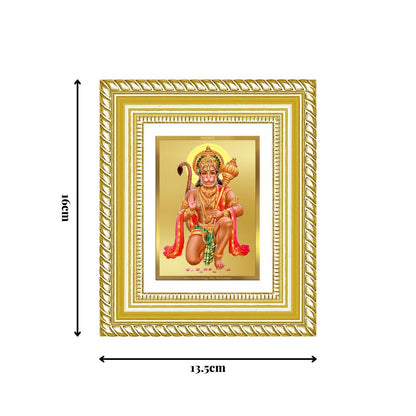 Diviniti 24K Gold Plated Hanuman With Blessings Divine Table Top Frame for Home Mandir & Office Decor | Luxury Spiritual Gift