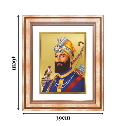 Diviniti 24K Gold Plated Guru Gobind Singh Ji (Classic) Sacred Sikh Wall Frame for Home Decor & Office Ambiance | Premium Spiritual Gift
