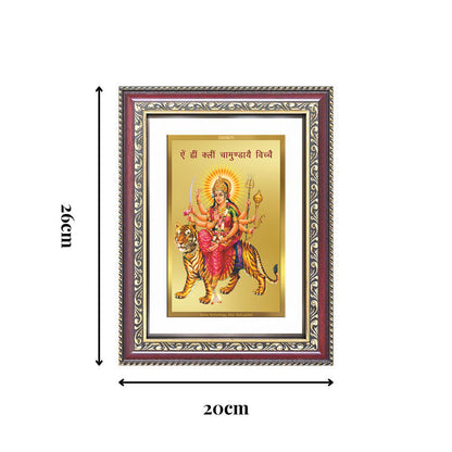 Diviniti 24K Gold Plated Durga With Mantra (Classic) Divine Wall Frame for Home Mandir & Office Decor | Luxury Spiritual Gift