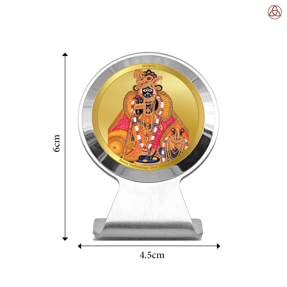 Banke Bihari | Divine Lord Krishna Car Dashboard & Tabletop Photo Frame in 24K Gold Plated Foil