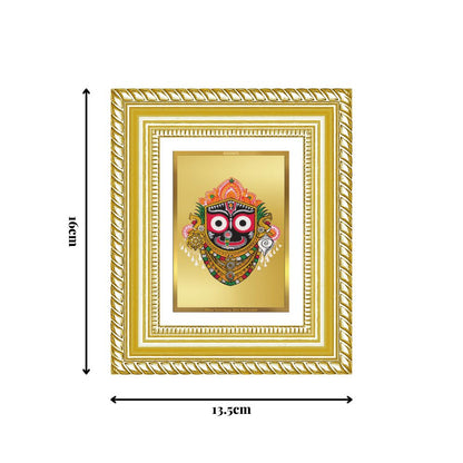 Diviniti 24K Gold Plated Jagannath Divine Table Top Frame for Home Mandir & Office Decor | Luxury Spiritual Gift