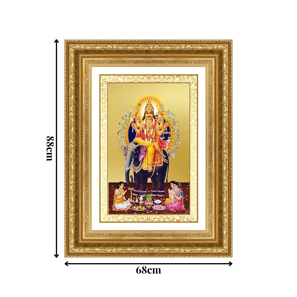 Diviniti 24K Gold Plated Vishvakarma (Classic) Divine Wall Frame for Home Mandir & Office Decor | Luxury Spiritual Gift