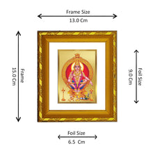 Load image into Gallery viewer, DIVINITI 24K Gold Plated Ayyappan Photo Frame For Home Wall Decor, Puja Room, Gift (15.0 X 13.0 CM)