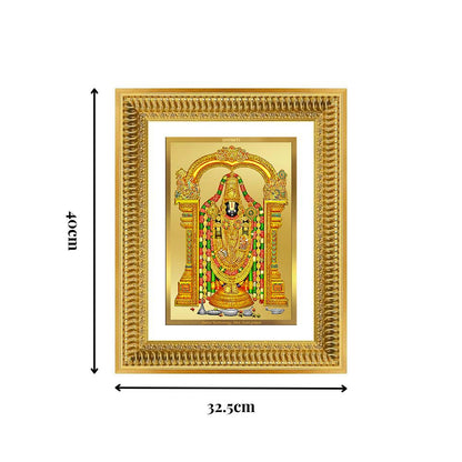 Diviniti 24K Gold Plated Tirupati Balaji Divine Wall Frame for Home Mandir & Office Decor | Luxury Spiritual Gift