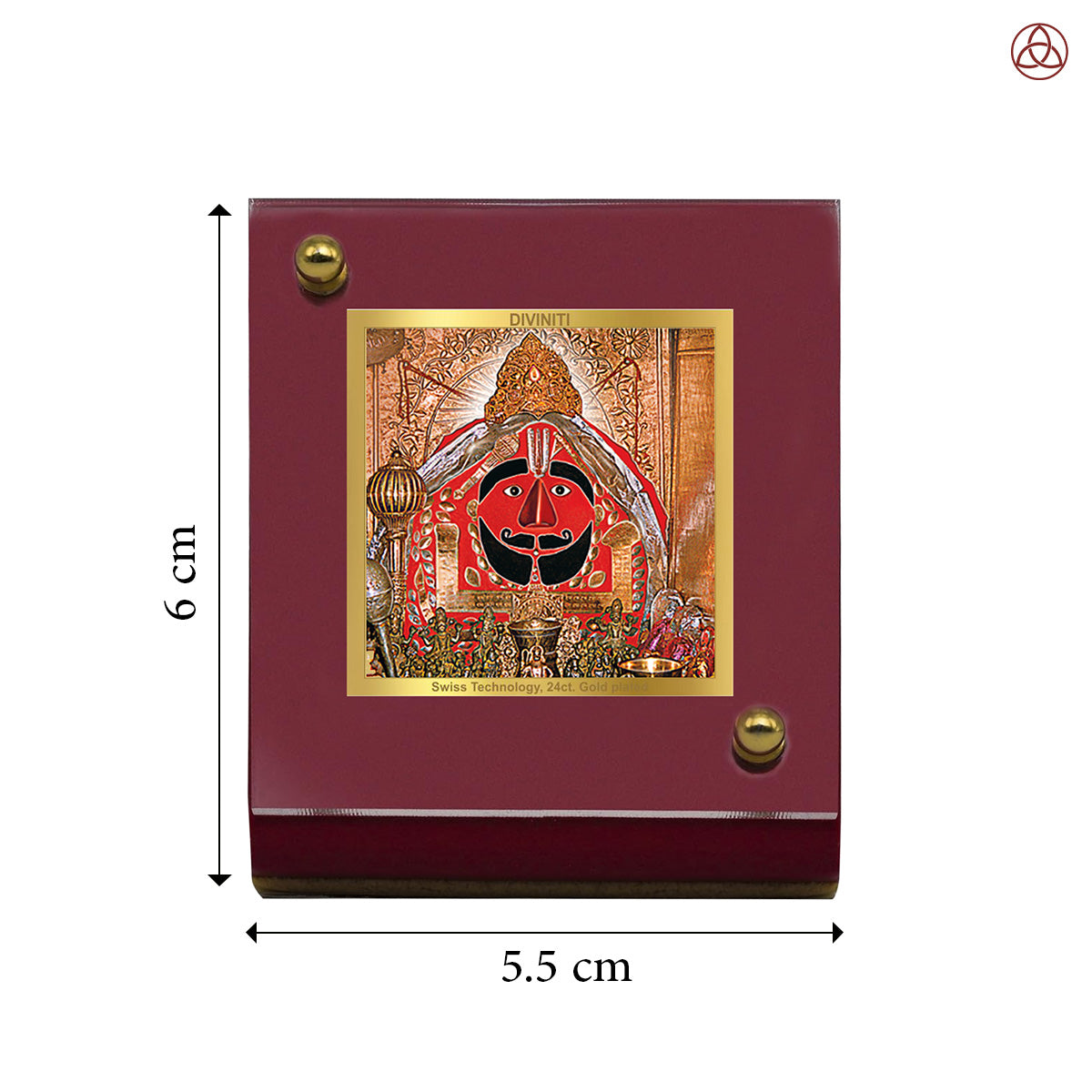 Salasar Balaji | Divine Lord Balaji Car Dashboard & Tabletop Photo Frame in 24K Gold Plated Foil
