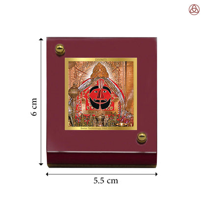 Salasar Balaji | Divine Lord Balaji Car Dashboard & Tabletop Photo Frame in 24K Gold Plated Foil