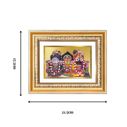 Diviniti 24K Gold Plated Jagannath Subhadra Balabhadra (Classic) Divine Wall and Table Top Frame for Home Mandir & Office Decor | Luxury Spiritual Gift
