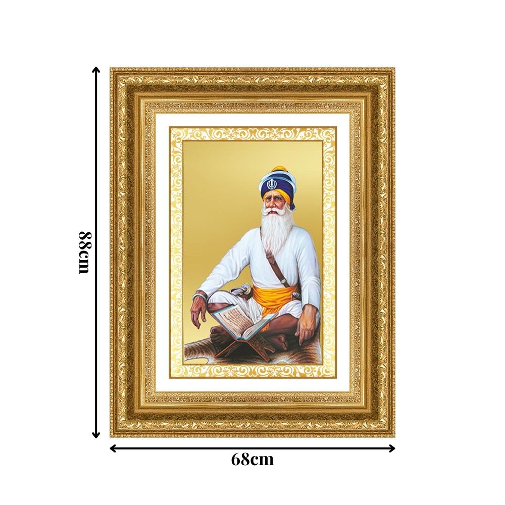Diviniti 24K Gold Plated Baba Deep Singh Sacred Sikh Wall Frame for Home Decor & Office Ambiance | Premium Spiritual Gift