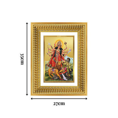 Diviniti 24K Gold Plated Durga - Mahishasura Mardini (Classic) Divine Wall Frame for Home Mandir & Office Decor | Luxury Spiritual Gift