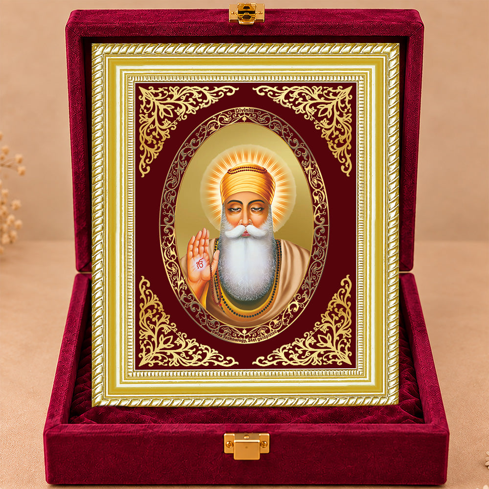 24K Gold-Plated Guru Nanak BG Frame | Premium Gift Box | 26x20 CM