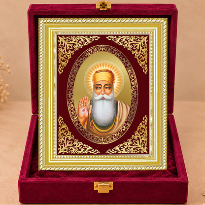 24K Gold-Plated Guru Nanak BG Frame | Premium Gift Box | 26x20 CM