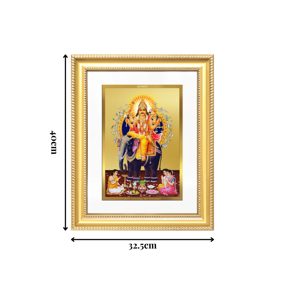 Diviniti 24K Gold Plated Vishvakarma (Classic) Divine Wall Frame for Home Mandir & Office Decor | Luxury Spiritual Gift