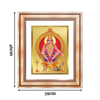 Diviniti 24K Gold Plated Ayyappan Divine Wall Frame for Home Mandir & Office Decor | Luxury Spiritual Gift