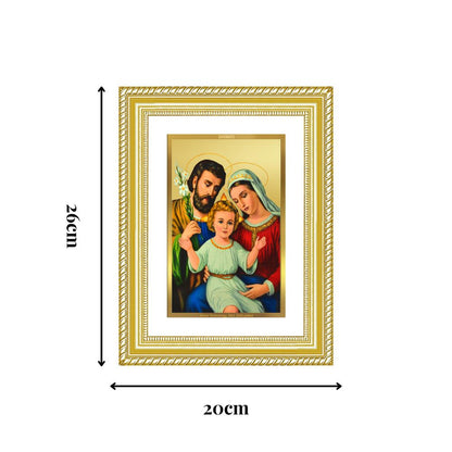 Diviniti 24K Gold Plated Holy Family (Classic) Divine Wall Frame for Home Mandir & Office Decor | Luxury Spiritual Gift