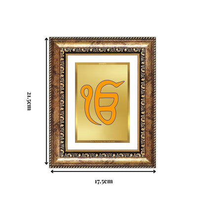 Diviniti 24K Gold Plated Ik Omkar (Classic) Divine Wall and Table Top Frame for Home Mandir & Office Decor | Luxury Spiritual Gift