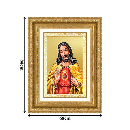 Diviniti 24K Gold Plated Jesus Christ (Classic) Divine Wall Frame for Home Mandir & Office Decor | Luxury Spiritual Gift
