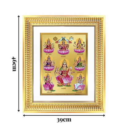 Diviniti 24K Gold Plated Ashtalakshmi Divine Wall Frame for Home Mandir & Office Decor | Luxury Spiritual Gift