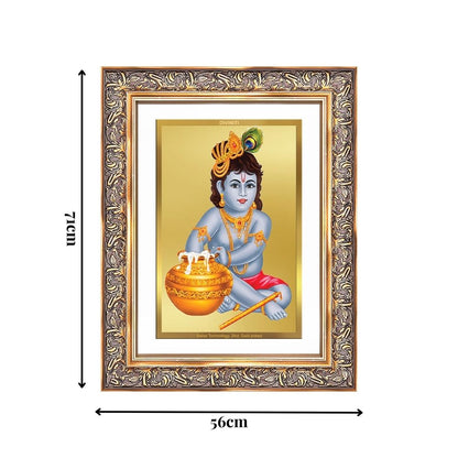 Diviniti 24K Gold Plated Bal Gopal Divine Wall Frame for Home Mandir & Office Decor | Luxury Spiritual Gift