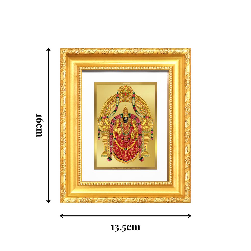 Diviniti 24K Gold Plated Padmavati |Divine Table Top Frame for Home Mandir & Office Decor | Luxury Spiritual Gift